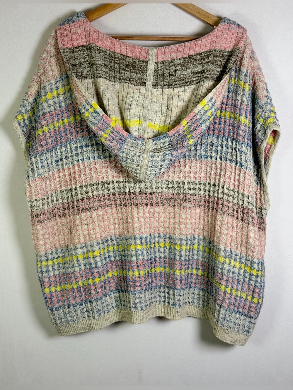 Daily Practice Anthropologie Women M/L Hooded Open Knit Poncho Sweater Oversized - Picture 8 of 10